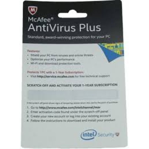 10 User, 1 Year, McAfee Antivirus Plus