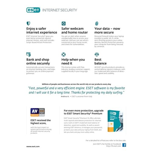 1 User, 1 Year, Eset Internet Security