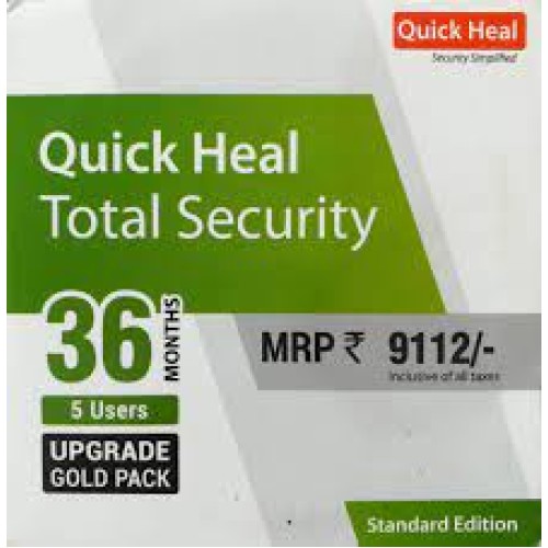 Renewal, 5 User, 3 Year, Quick Heal Tota...