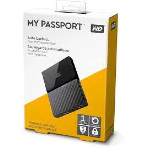 WD 1TB My Passport USB 3.0 External Hard drive, Black