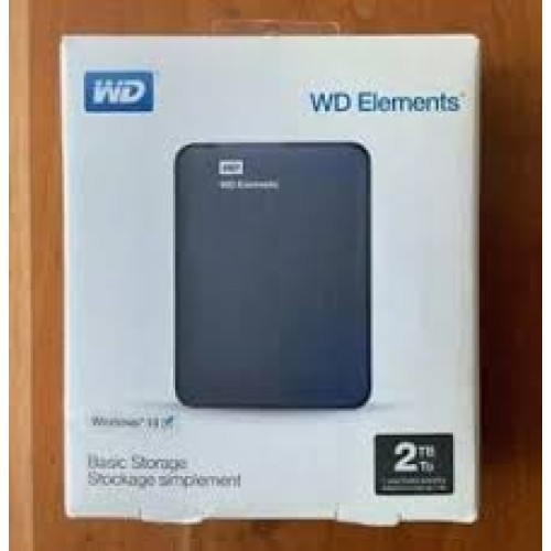 WD 2TB Elements Portable External Hard Drive, Black