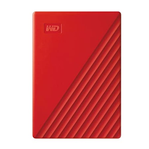 WD 2TB My Passport Portable External Hard Drive, Red