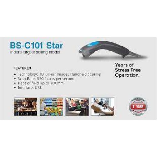 TVS BS-C101 Star 1D Barcode Scanner